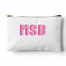 Preppy Roze Schaduw Blok Monogram, Op Maat 
