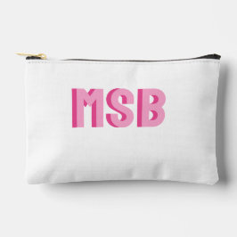 Preppy Roze Schaduw Blok Monogram, Op Maat  Etui