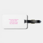 Preppy Roze Schaduw Monogram Naam Met Initialen Bagagelabel (Achterkant horizontaal)