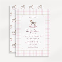 Preppy Roze Schommelpaard Baby Shower 