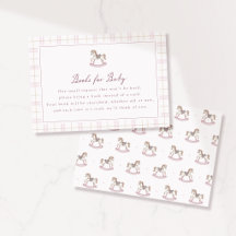 Preppy Roze Schommelpaard Boeken voor Baby Kaart