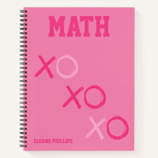 Preppy Roze Schoolvak Notitieboek (Voorkant)