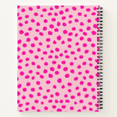 Preppy roze Stippen Moderne dierlijke afdrukspots Notitieboek (Achterkant)