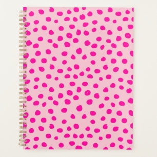 Preppy roze Stippen Moderne dierlijke afdrukspots Planner
