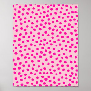 Preppy roze Stippen Moderne dierlijke afdrukspots Poster