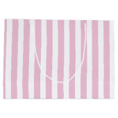Preppy roze streep en palmboom groot cadeauzakje (Achterkant)