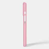 Preppy Roze Streep Monogram iPhone 16 Hoesje (Achterkant / Links)