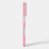 Preppy Roze Streep Monogram iPhone 16 Hoesje (Achterkant / Rechts)