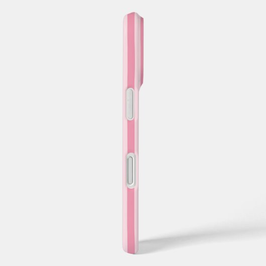 Preppy Roze Streep Monogram iPhone 16 Hoesje (Achterkant / Rechts)