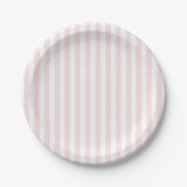 Preppy Roze Streep Pastel Papier Borden Papieren Bordje (Voorkant)