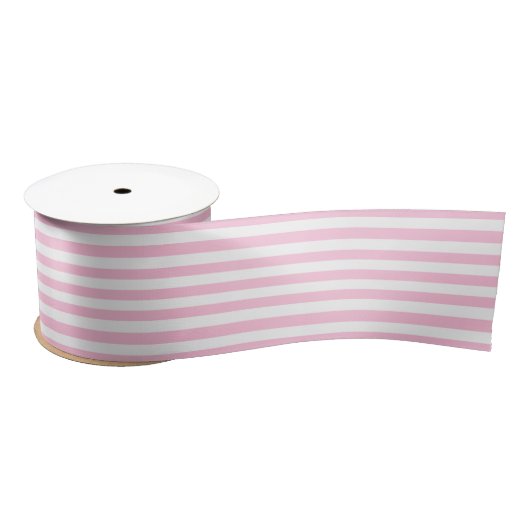Preppy Roze Streep Satijnen Lint (Spoel)