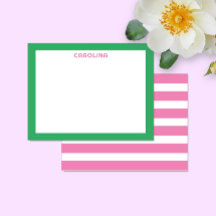 Preppy Roze Strepen & Felgroen Schattig Meisjesach