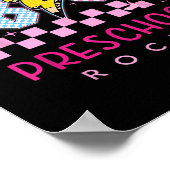 Preppy Roze Strik Abcd Peuterspeelplaats Rocks Pot Poster (Hoek)