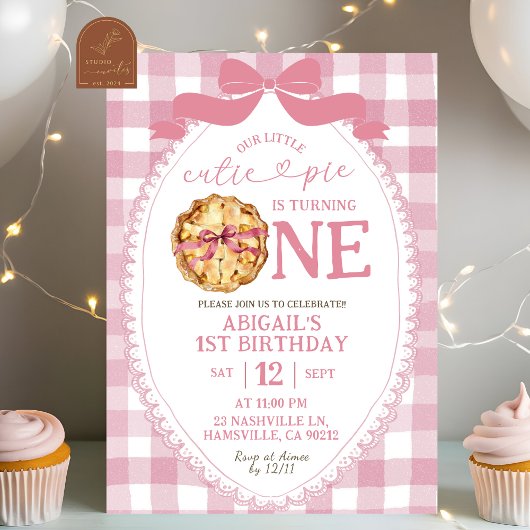 Preppy Roze Strik Verjaardag Kaart