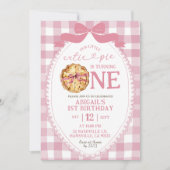 Preppy Roze Strik Verjaardag Kaart (Voorkant)