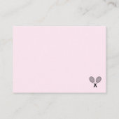Preppy Roze Tennis Geschenken op Display Baby show Informatiekaartje (Achterkant)