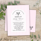 Preppy Roze Tennis Geschenken op Display Baby show Informatiekaartje