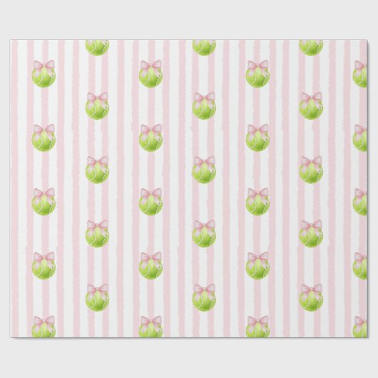 Preppy Roze Tennisbal Cadeaupapier (Vlak)