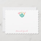 Preppy Roze Thee Set Stationery Notitiekaarten (Voorkant)