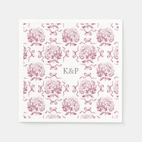 Preppy Roze Toile Hortensia Bow met Naam
