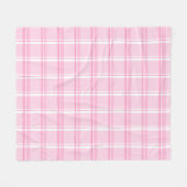 Preppy Roze Traditioneel Geruit Patroon Fleece Deken (Voorkant (Horizontaal))