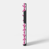 Preppy Roze Traliewerk Bamboe Patroon Monogram iPhone Hoesje (Linkerkant)