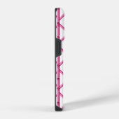 Preppy Roze Traliewerk Bamboe Patroon Monogram iPhone Hoesje (Rechterkant)