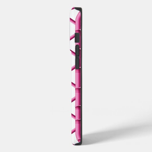 Preppy Roze Trellis Bamboe Patroon Monogram Case-Mate iPhone Case (Achterkant / Links)