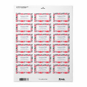 Preppy Roze Tropisch Kerst Bloemstuk  Etiket (Full Sheet)
