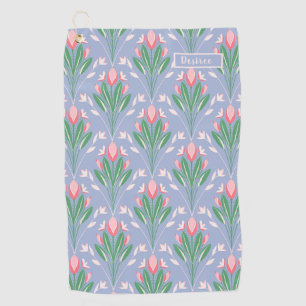 Preppy Roze Tulp Golf Handdoek voor haar