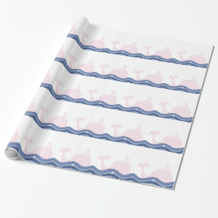 Preppy roze walvis cadeaupapier