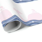 Preppy Roze Walvis Cadeaupapier (Rol Hoek)
