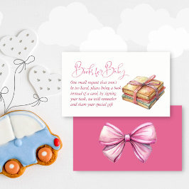 Preppy roze waslijn baby shower boek aanvraag informatiekaartje