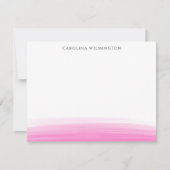 Preppy roze Waterverf persoonlijke notitie Kaart (Voorkant)