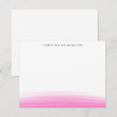 Preppy roze Waterverf persoonlijke notitie Kaart (Voorkant / Achterkant)