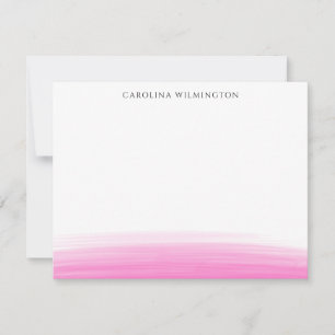 Preppy roze Waterverf persoonlijke notitie Kaart
