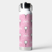 Preppy Roze Witte Strik Golf Patroon Waterfles (Voorkant)