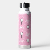 Preppy Roze Witte Strik Golf Patroon Waterfles (Links)