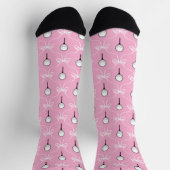 Preppy Roze Witte Strik Golfbal Patroon Sokken (Top)
