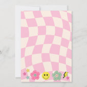 Preppy Roze Y2K Slaap Over Gelukkig Gezicht Verjaa Kaart (Achterkant)