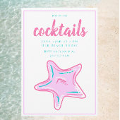 Preppy Roze Zeester Cocktailparty  Kaart