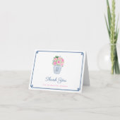 Preppy Rozen Ginger Jar Bruidsdouche Persoonlijk Bedankkaart (Voorkant)