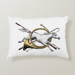Preppy Ruiter Paard Springend Door Hoorn Kleur Decoratief Kussen