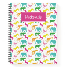 Preppy Safari Animal Pink Yellow Aqua op maat