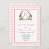 Preppy Safari Baby shower Invitation Oerwoud Kaart (Voorkant / Achterkant)