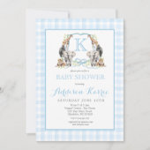 Preppy Safari Crest Baby shower uitnodiging (Voorkant)