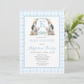 Preppy Safari Crest Baby shower uitnodiging (Staand voorkant)
