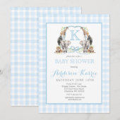 Preppy Safari Crest Baby shower uitnodiging (Voorkant / Achterkant)
