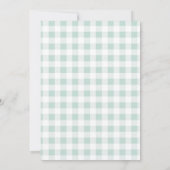 Preppy Sage Green Gingham Pumpkin Baby shower Kaart (Achterkant)