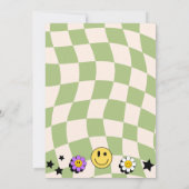 Preppy Sage Green Happy Face Party Verjaardag Kaart (Achterkant)